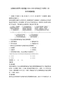 安徽省合肥市六校联盟2024-2025学年高三下学期2月联考地理试卷（解析版）