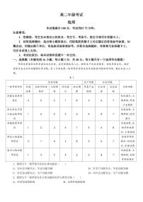 陕西省西安市部分学校2023-2024学年高二下学期3月月考 地理试卷（含答案）