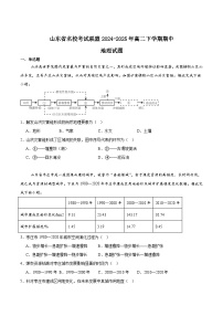 山东省名校考试联盟2024-2025学年高二下学期期中考试地理试题（Word版附答案）
