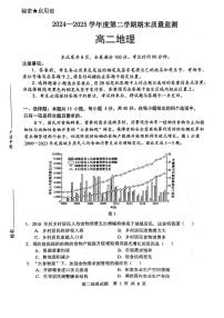 山东省东营市2025届新高二下学期7月期末质量监测-地理试卷+参考答案