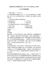 河南省驻马店市重点高中2024-2025学年高三下学期3月月考地理试卷（解析版）