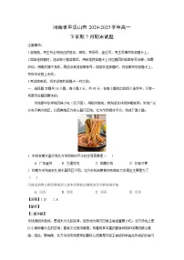 【地理】河南省平顶山市2024-2025学年高一下学期7月期末试题（解析版）