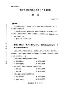 贵州省贵阳市2024-2025学年高三上学期11月质量监测试地理试题+答案