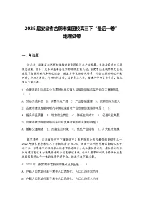2025届安徽省合肥市集团校高三下“最后一卷” 地理试卷（含答案解析）