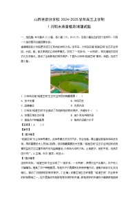 山西省部分学校2024-2025学年高三上学期1月期末质量检测地理试卷（解析版）