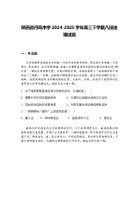 陕西省丹凤中学2024-2025学年高三下学期八模地理试题（含答案解析）