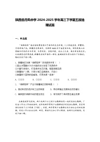 陕西省丹凤中学2024-2025学年高三下学期五模地理试题（含答案解析）