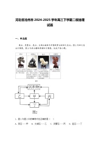 河北省沧州市2024-2025学年高三下学期二模地理试题（含答案解析）