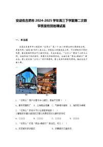 安徽省合肥市2024-2025学年高三下学期第二次教学质量检测地理试题（含答案解析）