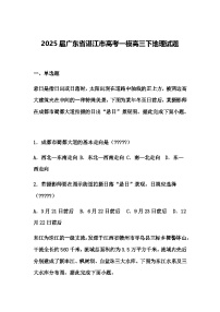2025届广东省湛江市高考一模高三下地理试题（含答案解析）