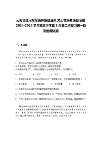 云南省红河哈尼族彝族自治州,文山壮族苗族自治州2024-2025学年高三下学期2月第二次复习统一检测地理试题（含答案解析）