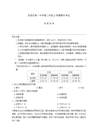 宁夏灵武市第一中学2024~2025学年高二上学期期末考试地理试题【附答案】