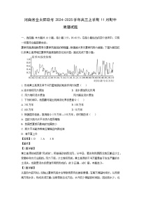 河南省金太阳联考2024-2025学年高三上学期11月期中地理试题（解析版）