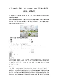 广东省东莞、揭阳、韶关三市2024-2025学年高三上学期1月期末地理试卷（解析版）