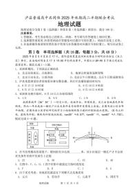 四川省泸州市泸县普通高中共同体2025-2026学年高二上学期11月期中考试地理试卷（PDF版含答案）