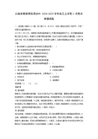 云南省楚雄彝族自治州2024-2025学年高三上学期1月期末地理试卷（解析版）