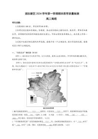 2024-2025学年上海市浦东新区高二上学期期末考试地理试题（有答案）