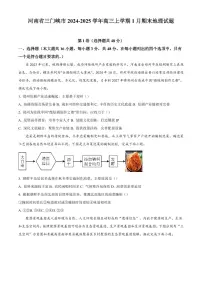 河南省三门峡市2024-2025学年高三上学期1月期末地理试题含答案