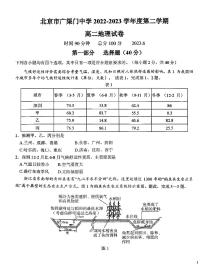 2023北京广渠门中学高二上6月月考地理试卷