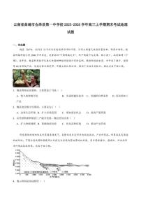 云南省曲靖市会泽县第一中学校2026届高三上学期期末考试地理（含答案）试卷