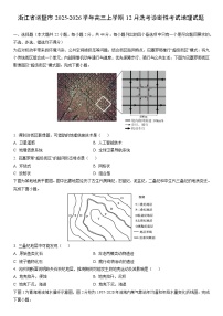 2025-2026学年浙江省诸暨市高三上学期12月选考诊断性考试地理试卷（学生版）