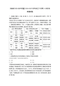 2024-2025学年河南省H20高中联盟高三下学期4月联考地理试卷（学生版）