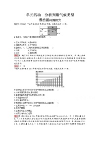 高中地理鲁教版必修一第二单元   从地球圈层看地理环境单元活动 分析判断气候类型习题