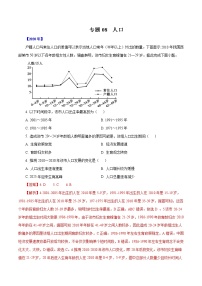 高考地理（2011~2020）真题专项练习   专题08  《人口》（解析版）