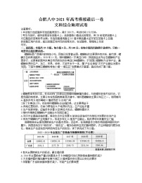 安徽省合肥市第八中学2021届高三下学期5月高考模拟最后一卷文综地理试卷+答案