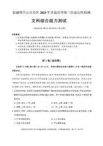 新疆2023届高三第三次适应性检测文科综合试卷+答案