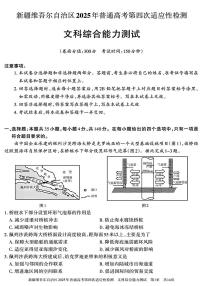 新疆维吾尔自治区2025年高三下学期普通高考第四次适应性检测文综试卷（含答案）