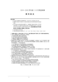 2020届河南省九师联盟高三12月质量检测理科综合试题 PDF版