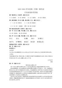河北省保定市2024年高三下学期4月第一次模拟考试 日语试卷及答案（含听力音频）
