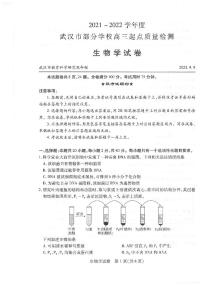 2021~2022学年度武汉市部分学校高三起点质量检测生物学试卷  （PDF无答案）无答案