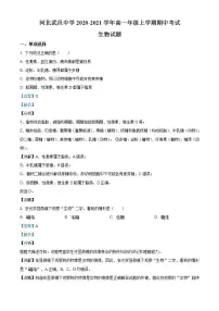 河北省衡水市武邑中学2020-2021学年高一上学期期中生物试题（解析版）