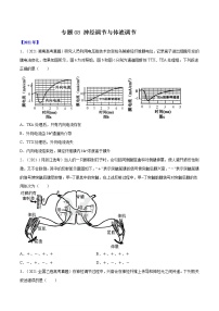 专题08 神经调节与体液调节-十年（2012-2021）高考生物真题分项汇编（全国通用）（原卷版）