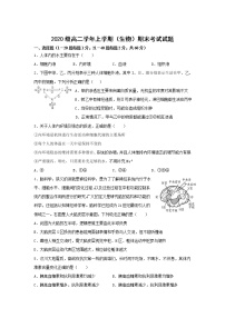 黑龙江省鹤岗市第一中学2021-2022学年高二上学期期末考试生物试题含答案