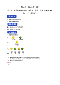 高中生物第一章 遗传的基本规律第二节 孟德尔从两对相对性状的杂交实验中总结出自由组合定律导学案