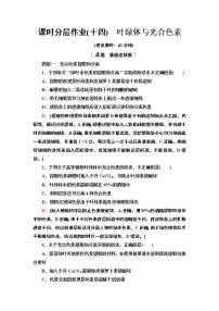 2020-2021学年第五节 光合作用将光能转化为化学能习题