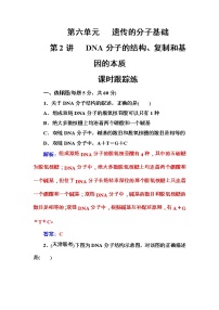 高考生物一轮复习练习：6.2课时跟踪练《DNA分子的结构、复制和基因的本质》（含详解）