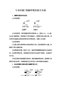 高考生物一轮复习练习：专项突破《细胞呼吸的相关实验》（含详解）