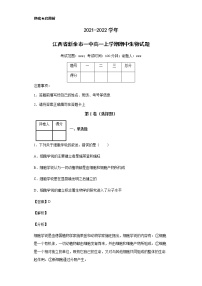 2021-2022学年江西省新余市一中高一上学期期中生物试题含解析