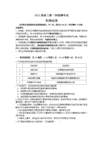 2022深圳外国语学校高三上学期第一次月考生物试题含答案