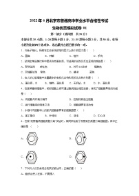 2022年6月北京市普通高中学业水平合格性考试生物仿真模拟试卷01（原卷版）