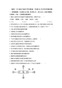 2021-2022学年安徽省池州市第一中学高一上学期12月月考生物试卷含答案