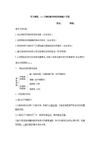 2021学年第1节 神经调节的结构基础导学案及答案