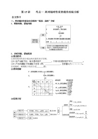 山东省2023届高三生物一轮复习 第15讲    考点一 两对相对性状的遗传实验分析