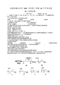 2023宁波余姚高风中学高二上学期10月月考生物试题含答案