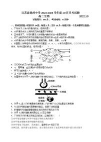 2023扬州中学高二上学期10月月考试题生物含答案