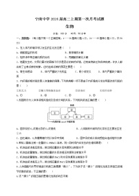 四川省宁南中学2022-2023学年高二上学期第一次月考生物试题（含答案）